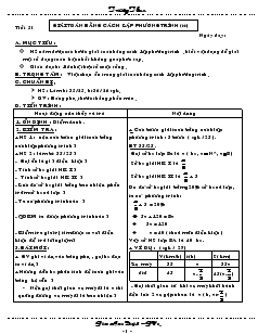 Giáo án môn Hình học 8 (chi tiết) - Giải toán bằng cách lập phương trình (tiếp)