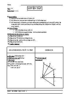 Giáo án môn Hình học 8 (chi tiết) - Tiết 11: Luyện tập