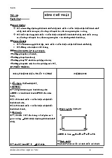 Giáo án môn Hình học 8 (chi tiết) - Tiết 16: Hình chữ nhật