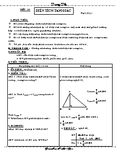 Giáo án môn Hình học 8 (chi tiết) - Tiết 29: Diện tích tam giác