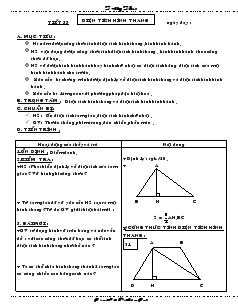 Giáo án môn Hình học 8 (chi tiết) - Tiết 33: Diện tích hình thang