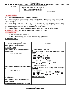 Giáo án môn Hình học 8 (chi tiết) - Tiết 38: Định lý đảo và hệ quả của định lý Talét