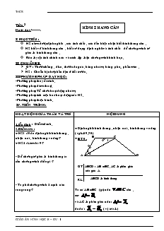 Giáo án môn Hình học 8 (chi tiết) - Tiết 4: Hình thang cân