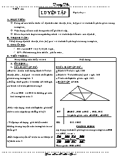 Giáo án môn Hình học 8 (chi tiết) - Tiết 41: Luyện tập