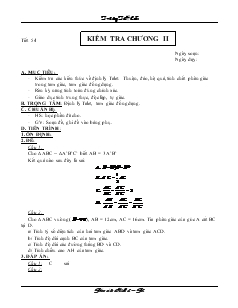 Giáo án môn Hình học 8 (chi tiết) - Tiết 54: Kiểm tra chương II