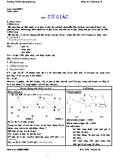 Giáo án môn Hình học 8 (chi tiết) - Tröôøng THCS Quang Trung