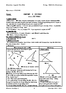 Giáo án môn Hình học 8 (chi tiết) - Trường THCS Cù Chính Lan