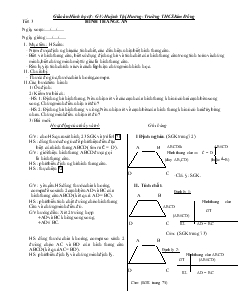 Giáo án môn Hình học 8 (chi tiết) - Trường THCS Kim Đồng - Tiết 3: Hình thang cân