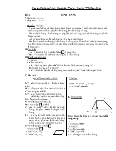 Giáo án môn Hình học 8 (chi tiết) - Trường THCS Kim Đồng - Tiết 2: Hình thang