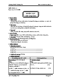 Giáo án môn Hình học 8 (chi tiết) - Trường THCS Trường Tây - Tiết 15: Luyện tập (đối xứng tâm)