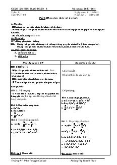 Giáo án phụ đạo Toán 8 năm học: 2013 - 2014
