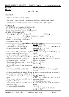 Giáo án Toán 6 Tuần 10 - Vũ Trọng Triều