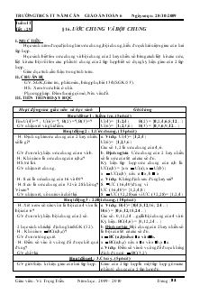 Giáo án Toán 6 Tuần 11 - Vũ Trọng Triều