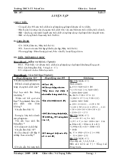 Giáo án Toán 6 Tuần 3 - Vũ Trọng Triều