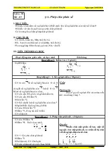 Giáo án Toán 6 Tuần 30 - Vũ Trọng Triều