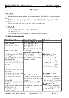 Giáo án Toán 6 Tuần 4 - Vũ Trọng Triều