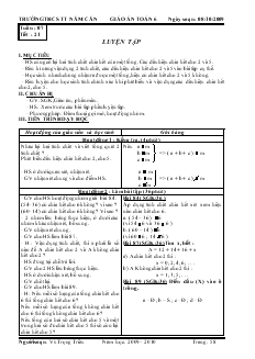 Giáo án Toán 6 Tuần 8 - Vũ Trọng Triều