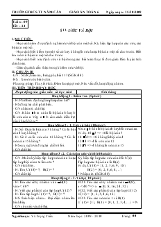 Giáo án Toán 6 Tuần 9 - Vũ Trọng Triều