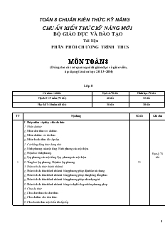 Giáo án Toán 8 chuẩn kiến thức kỹ năng chuẩn kiến thức kỹ năng mới