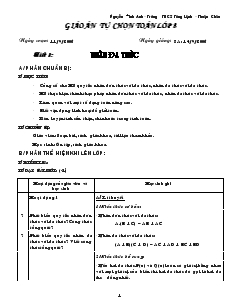 Giáo án Toán 8 tự chọn năm 2006