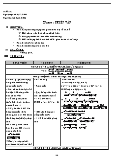 Giáo án Toán hoc 8 (chi tiết) - Tiết 27 đến tiết 33