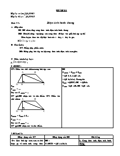 Giáo án Toán hoc 8 (chi tiết) - Tiết 33: Diện tích hình thang