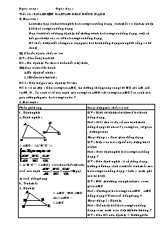 Giáo án Toán hoc 8 (chi tiết) - Tiết 42: Khái niệm hai tam giác đồng dạng