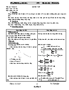 Giáo án Toán hoc 8 (chi tiết) - Tuần 23