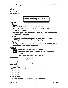 Giáo án Toán học 8 (chuẩn kiến thức) - Bất phương trình bậc nhất một ẩn - Trường THCS Trường Tây