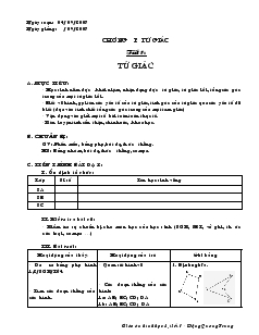 Giáo án Toán học 8 (chuẩn kiến thức) - Tiết 1: Tứ giác