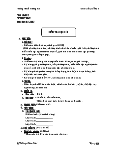 Giáo án Toán học 8 (chuẩn kiến thức) - Tiết 66, 67: Kiểm tra học kì II - Trường THCS Trường Tây