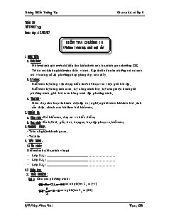 Giáo án Toán học 8 (chuẩn kiến thức) - Trường THCS Trường Tây - Tiết 56: Kiểm tra chương III (phương trình bậc nhất một ẩn)