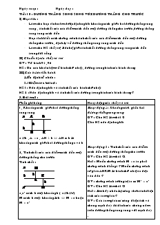 Giáo án Toán học 8 - Tiết 18: Đường thẳng song song với đường thẳng cho trước