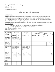 Giáo án Toán học 8 - Tiết 21: Kiểm tra một tiết chương I - Trường THCS Vân Khánh Đông