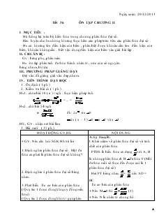 Giáo án Toán học 8 - Tiết 36: Ôn tập chương II