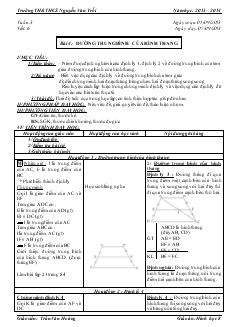 Giáo án Toán học 8 - Trường TH vàTHCS Nguyễn Văn Trỗi - Tiết 6 - Bài 4: Đường trung bình của hình thang