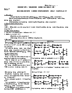 Giáo án Toán Lớp 9 tự chọn theo chủ đề Tuần 19