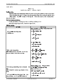 Giáo án Tự chọn Toán 8 - Chủ đề 1