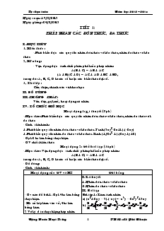 Giáo án Tự chọn Toán 8 - Đặng Xuân Hoạt Trường