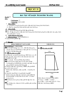 Giáo án Tự chọn toán 8 học kỳ II