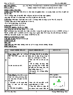 Giáo án Vật lý 9 Năm học 2011-2012 Trường THCS Hương Toàn