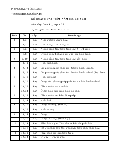 Kế hoạch dạy thêm năm học 2013-2014 môn dạy: Toán 8 - Học kì: I