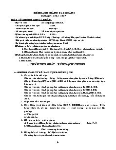 Kế hoạch giảng dạy Toán 8 năm học: 2008 - 2009