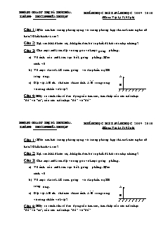 Kiểm học kỳI năm học 2009 - 2010 môn: vật lý 7 (45 phút)