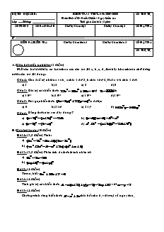 Kiểm tra 1 tiết Chương I Đại số Lớp 8 Trường THCS Nguyễn Du