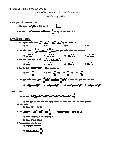 Kiểm tra 1 tiết Đại số chương IV Lớp 7 Trường THCS Võ Trường Toản