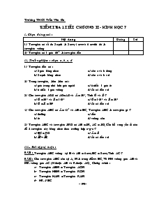 Kiểm tra 1 tiết Hình chương II Lớp 7 Trường THCS Trần Văn Ơn