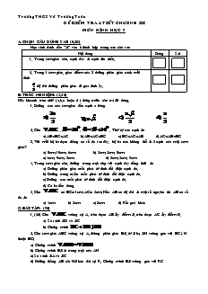 Kiểm tra 1 tiết Hình học chương III Lớp 7 Trường THCS Võ Trường Toản