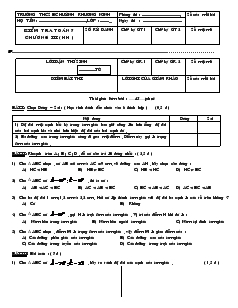 Kiểm tra 1 tiết Hình học chương III Lớp 7 Trường THCS Khuỳnh Khương Ninh