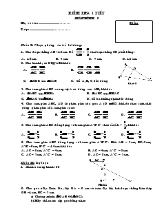 Kiểm tra 1 tiết môn Hình 8 (Kỳ I)